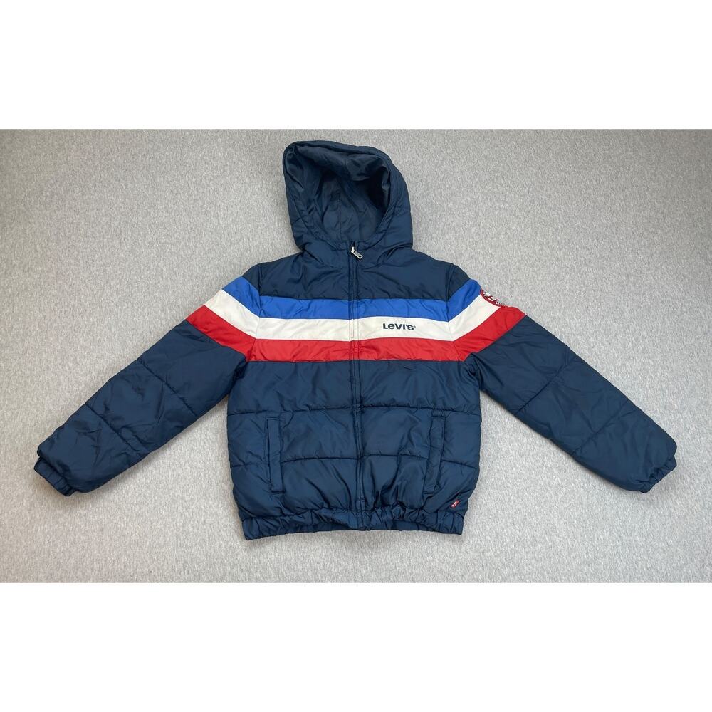 Levis Jacket Boys Medium (10-12 Years) Puffer Hooded Quilted Full Zip Coat